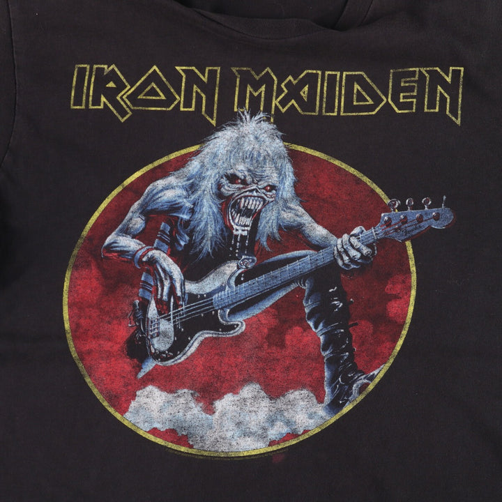 00'S IRON MAIDEN Band T-shirt, Men's XL size unclear black type Vintage Second Hand