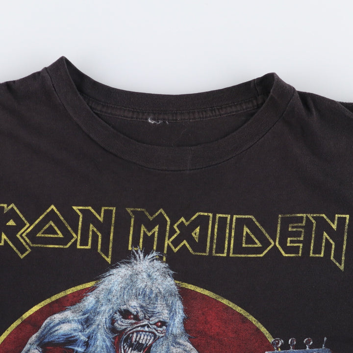00'S IRON MAIDEN Band T-shirt, Men's XL size unclear black type Vintage Second Hand