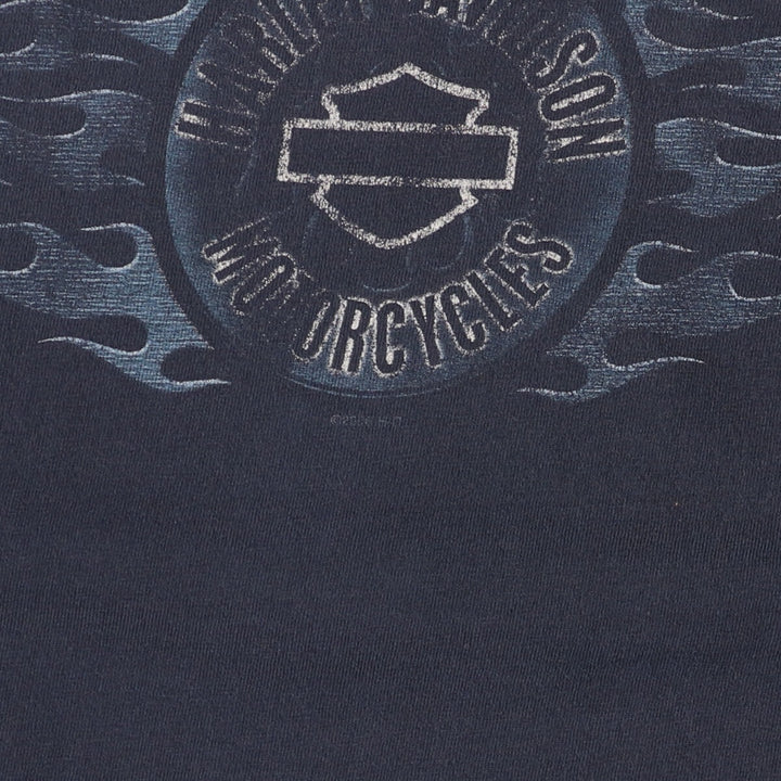 00'S Harley-Davidson Motorcycle Bike T-shirt Made in USA Men's L size cotton black type Vintage Second Hand