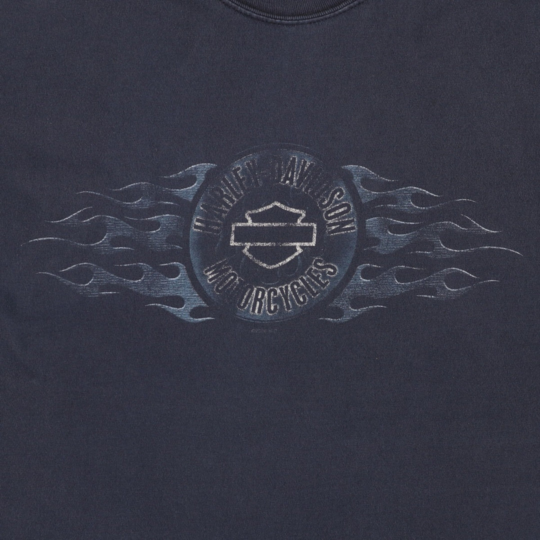 00'S Harley-Davidson Motorcycle Bike T-shirt Made in USA Men's L size cotton black type Vintage Second Hand