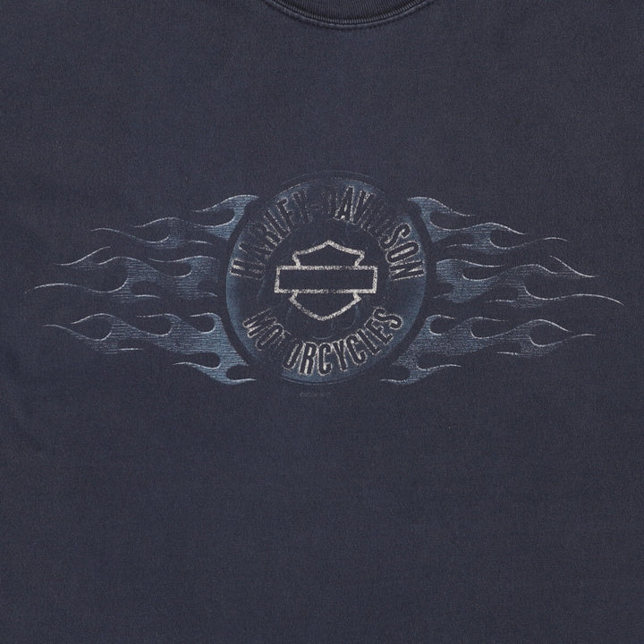 00'S Harley-Davidson Motorcycle Bike T-shirt Made in USA Men's L size cotton black type Vintage Second Hand