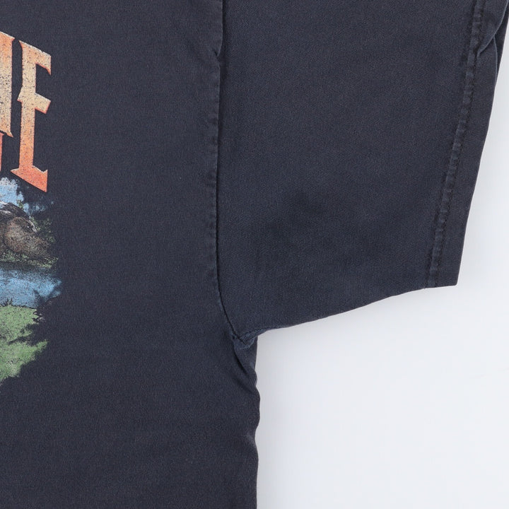 00'S Harley-Davidson Motorcycle Bike T-shirt Made in USA Men's L size cotton black type Vintage Second Hand