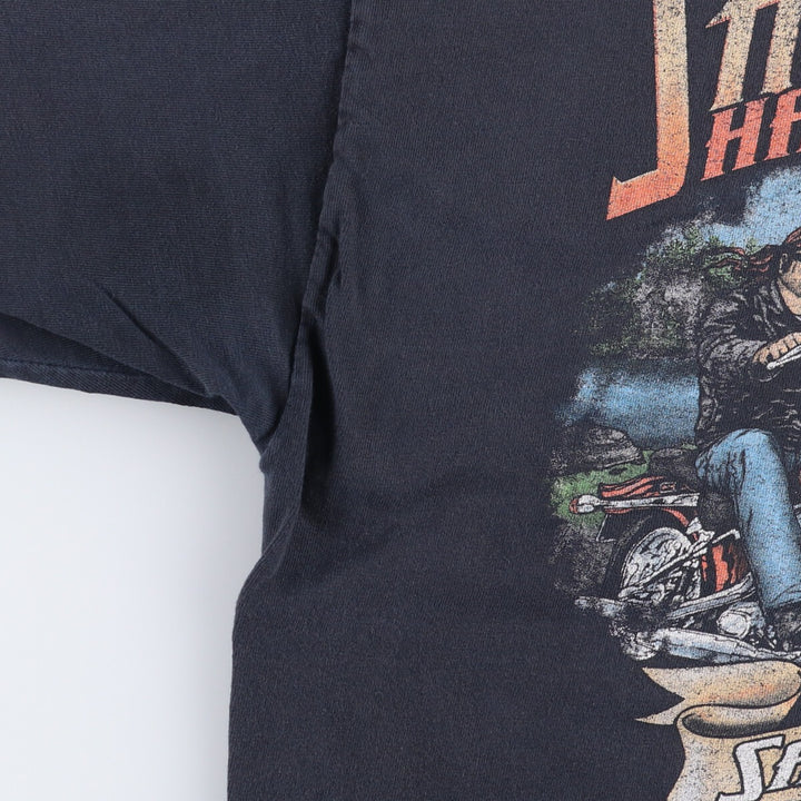 00'S Harley-Davidson Motorcycle Bike T-shirt Made in USA Men's L size cotton black type Vintage Second Hand