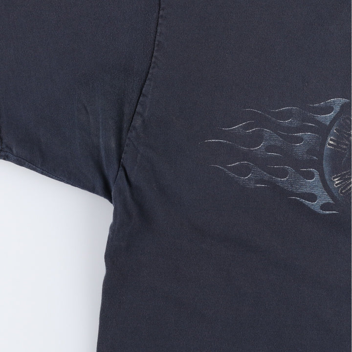 00'S Harley-Davidson Motorcycle Bike T-shirt Made in USA Men's L size cotton black type Vintage Second Hand