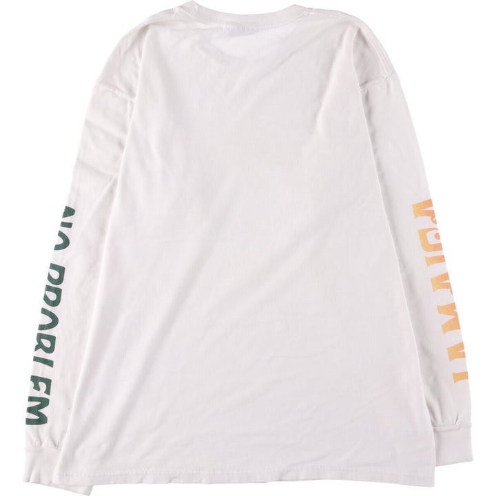 STUSSY Long T-shirt, Men's size L cotton white type Vintage Second Hand