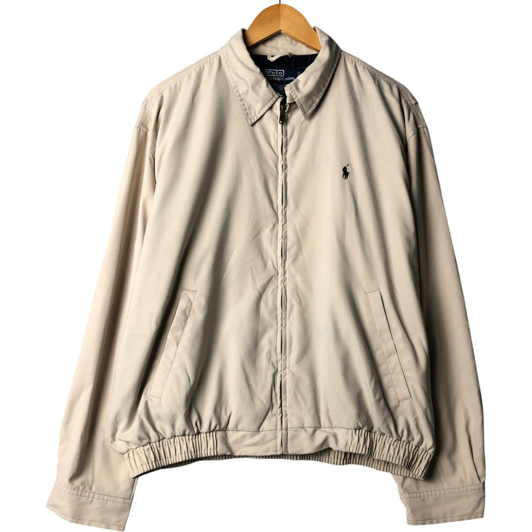 Ralph Lauren POLO by Ralph Lauren Swing Top Sports Jacket Men's L size polyester Beige type Vintage Second Hand