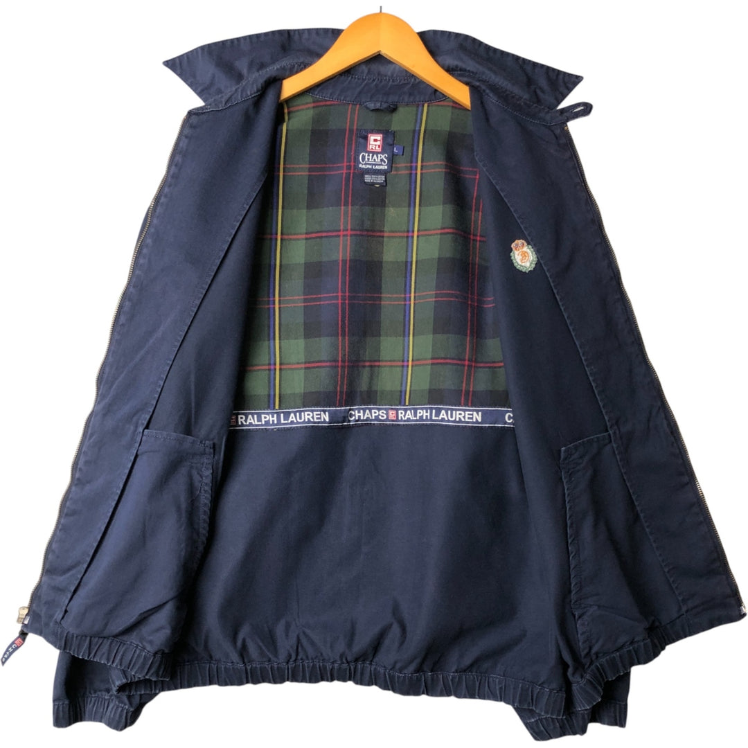 Vintage 90'S Ralph Lauren Chaps swing top sports jacket, size L, men's cotton navy blue type Vintage Second Hand