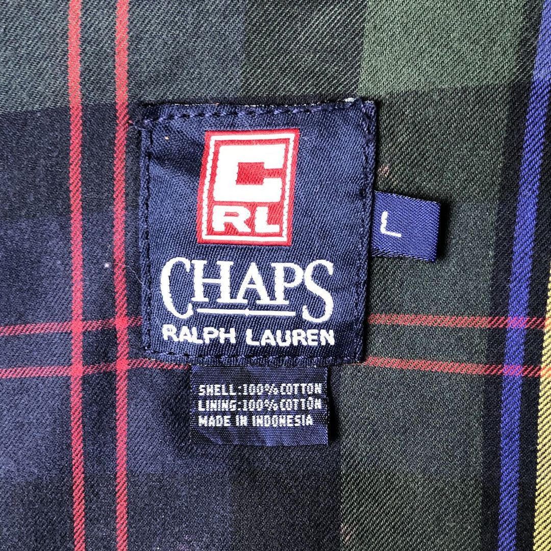 Vintage 90'S Ralph Lauren Chaps swing top sports jacket, size L, men's cotton navy blue type Vintage Second Hand
