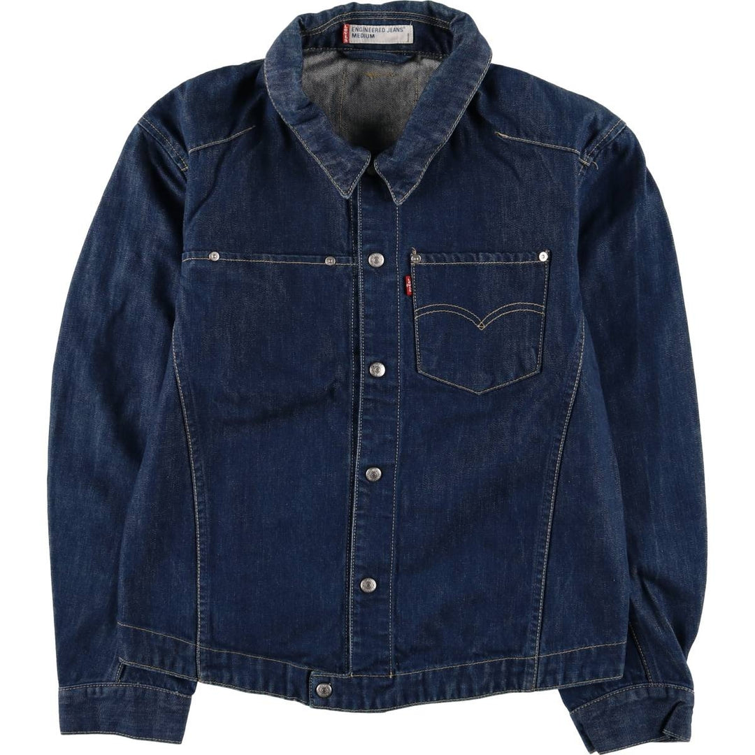 Dark navy 2000'S Levi's Engineered Euro Model 70100-0843 draped denim jacket, men's size M cotton blue type Vintage Second Hand