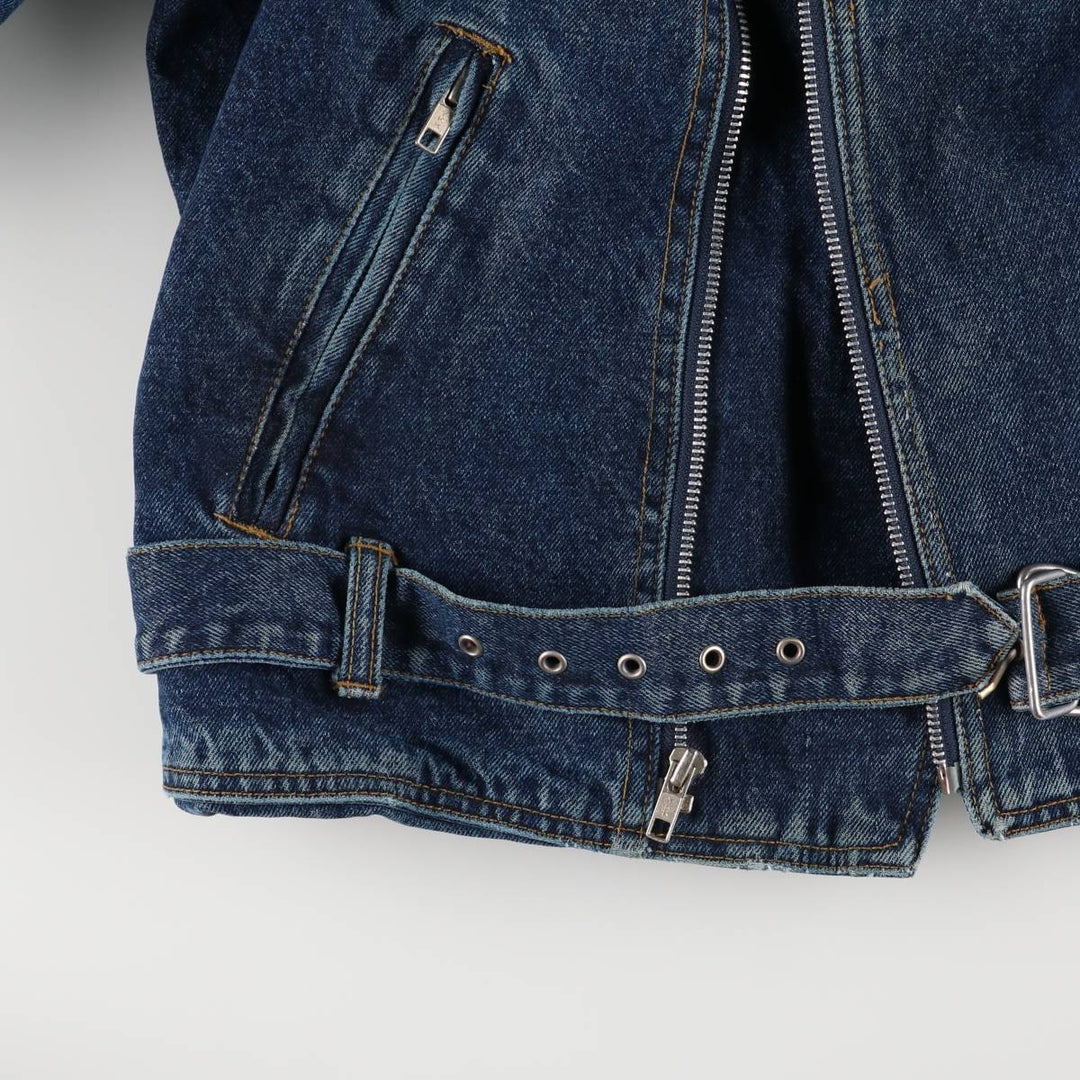 Harley-Davidson denim jacket, double rider jacket, men's size L cotton blue type Vintage Second Hand