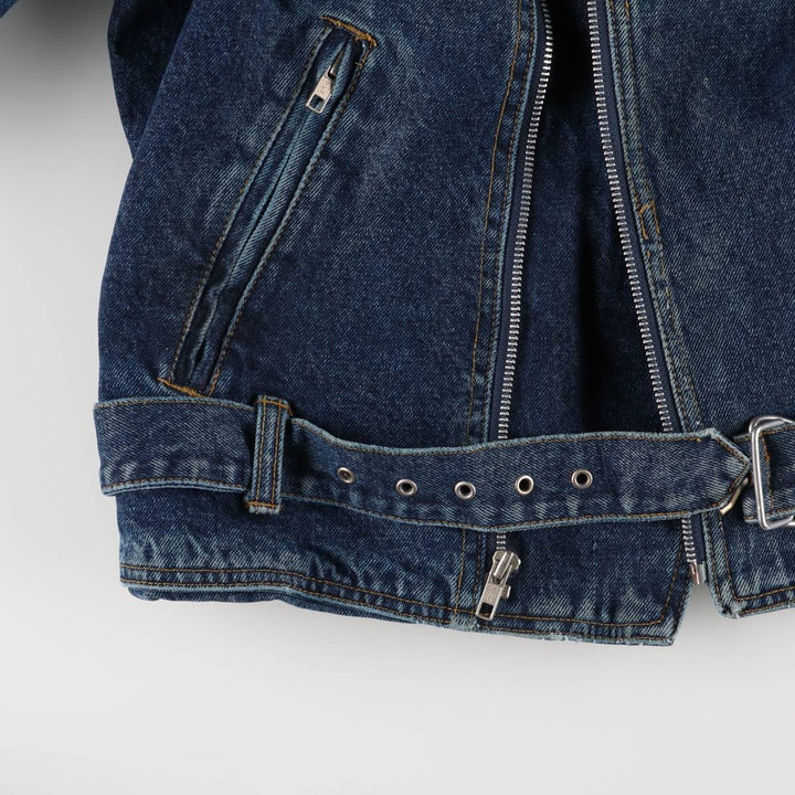 Harley-Davidson denim jacket, double rider jacket, men's size L cotton blue type Vintage Second Hand