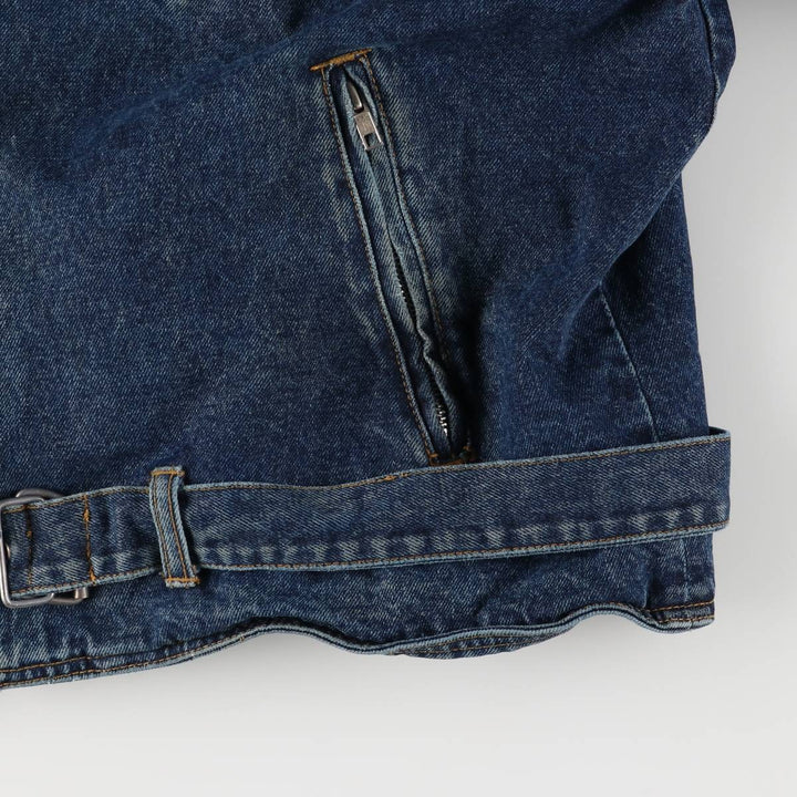 Harley-Davidson denim jacket, double rider jacket, men's size L cotton blue type Vintage Second Hand