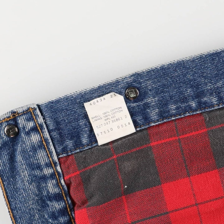90'S Levi's 57510-0514 Denim Jacket, Made in USA, Men's Size L, Vintage cotton blue type Vintage Second Hand