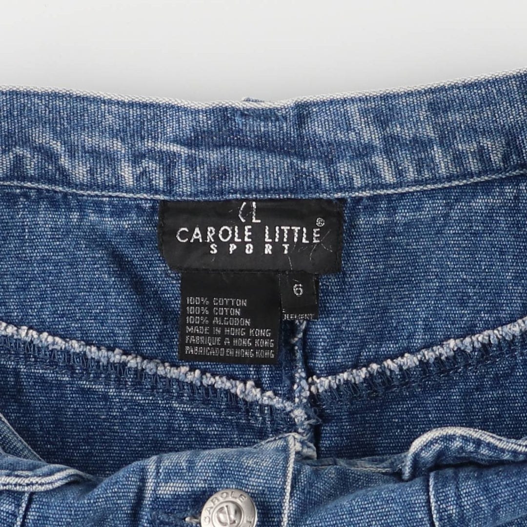 CAROLE LITTLE SPORT Open-Front Denim Long A-Line Skirt, Women's Size L cotton blue type Vintage Second Hand