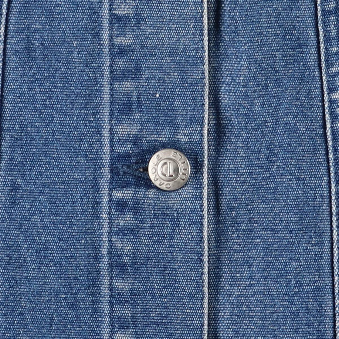 CAROLE LITTLE SPORT Open-Front Denim Long A-Line Skirt, Women's Size L cotton blue type Vintage Second Hand