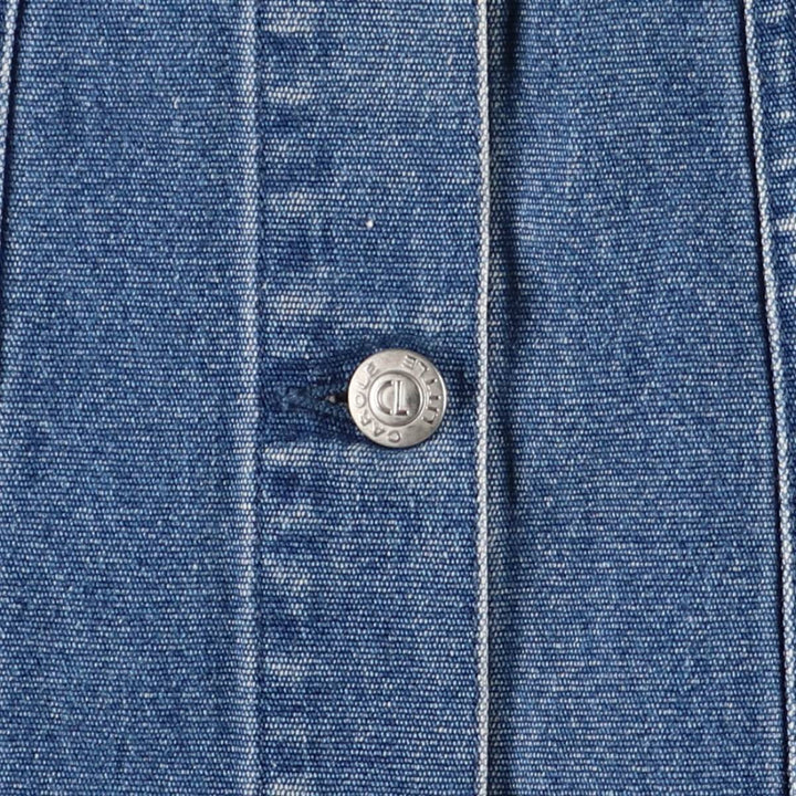 CAROLE LITTLE SPORT Open-Front Denim Long A-Line Skirt, Women's Size L cotton blue type Vintage Second Hand