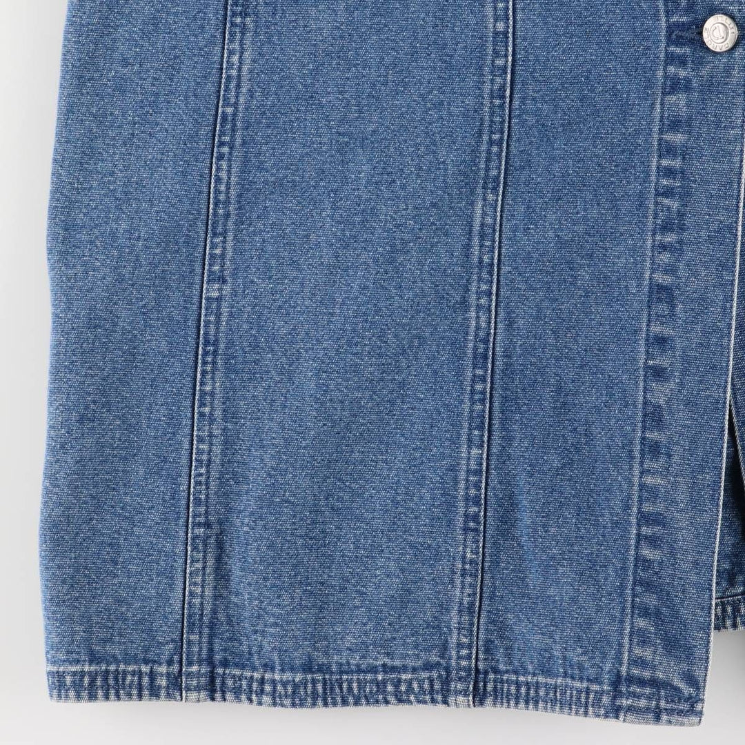 CAROLE LITTLE SPORT Open-Front Denim Long A-Line Skirt, Women's Size L cotton blue type Vintage Second Hand