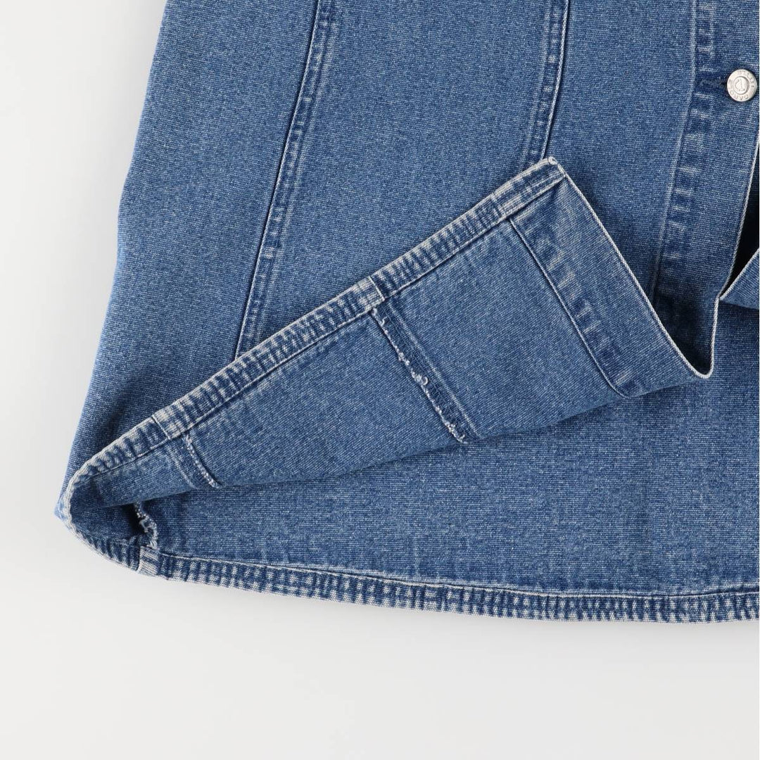 CAROLE LITTLE SPORT Open-Front Denim Long A-Line Skirt, Women's Size L cotton blue type Vintage Second Hand