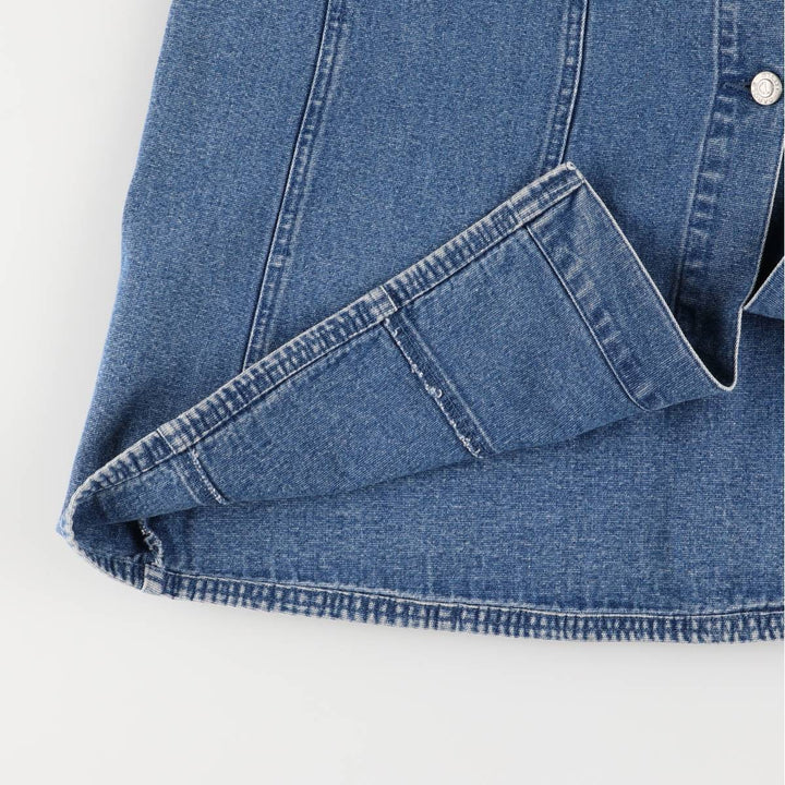 CAROLE LITTLE SPORT Open-Front Denim Long A-Line Skirt, Women's Size L cotton blue type Vintage Second Hand