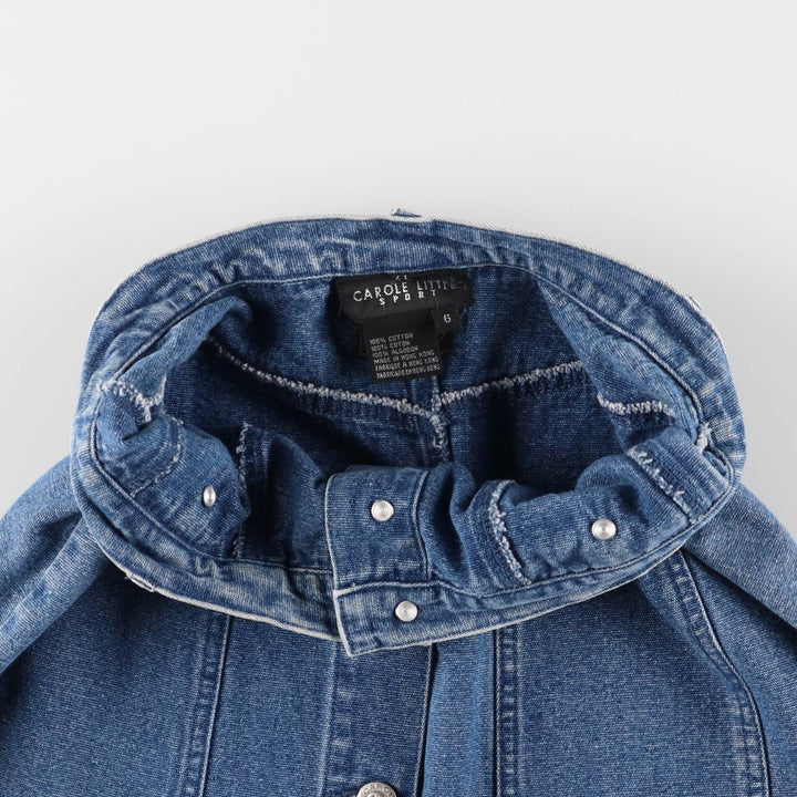 CAROLE LITTLE SPORT Open-Front Denim Long A-Line Skirt, Women's Size L cotton blue type Vintage Second Hand