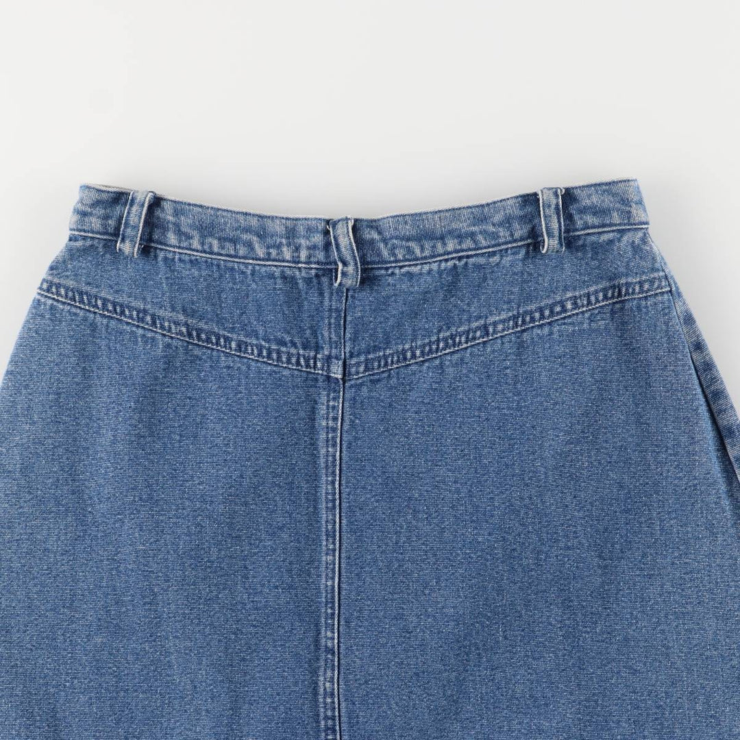 CAROLE LITTLE SPORT Open-Front Denim Long A-Line Skirt, Women's Size L cotton blue type Vintage Second Hand
