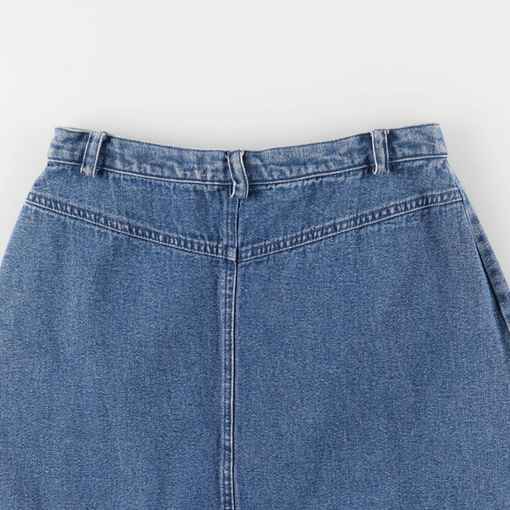 CAROLE LITTLE SPORT Open-Front Denim Long A-Line Skirt, Women's Size L cotton blue type Vintage Second Hand