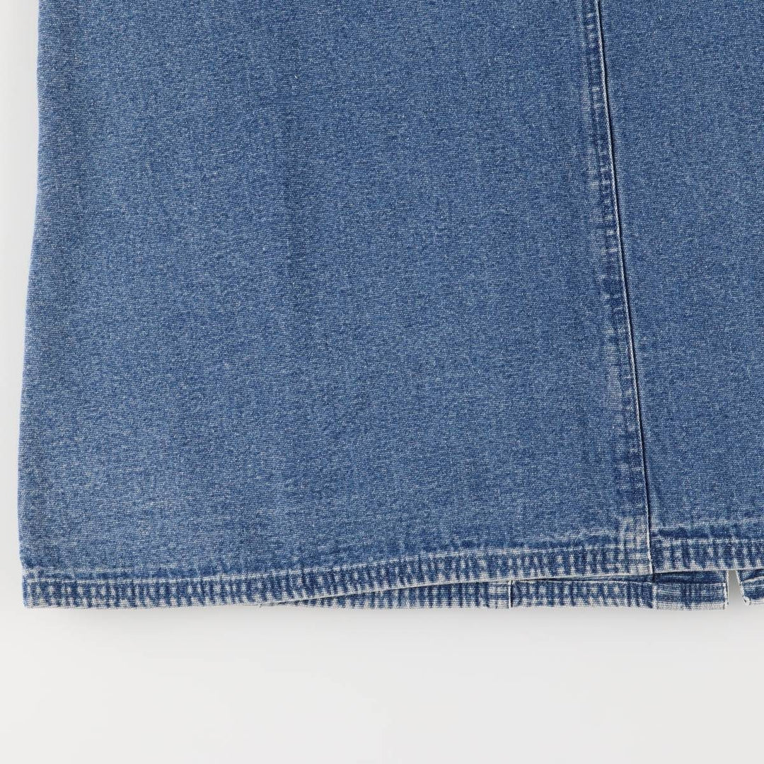 CAROLE LITTLE SPORT Open-Front Denim Long A-Line Skirt, Women's Size L cotton blue type Vintage Second Hand