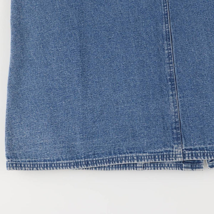 CAROLE LITTLE SPORT Open-Front Denim Long A-Line Skirt, Women's Size L cotton blue type Vintage Second Hand