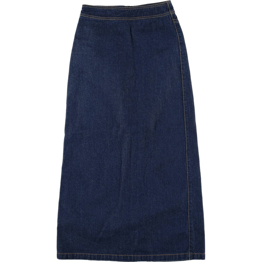TRF JEANS Denim Long A-Line Skirt, Women's Size L cotton blue type Vintage Second Hand