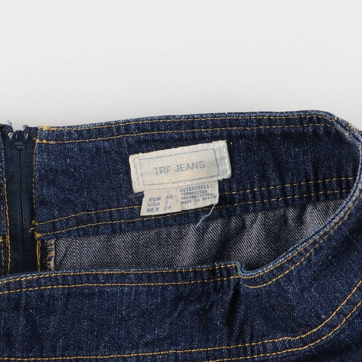 TRF JEANS Denim Long A-Line Skirt, Women's Size L cotton blue type Vintage Second Hand
