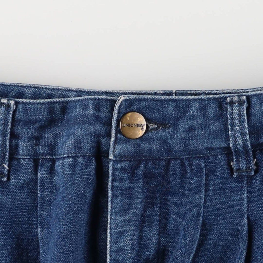 UNIONBAY denim midi-length tight skirt, women's size L cotton blue type Vintage Second Hand