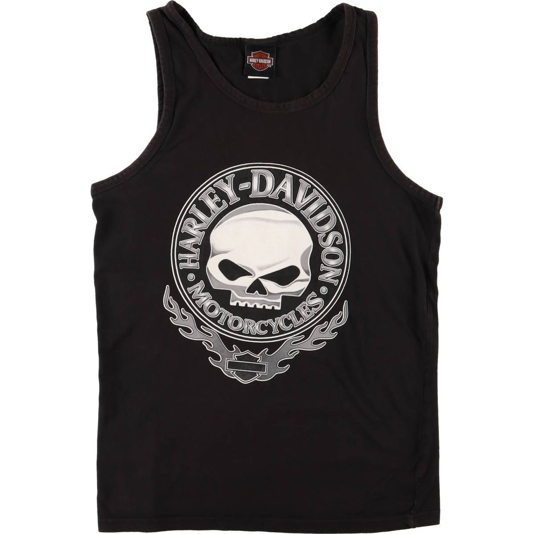 Harley-Davidson Skull Pattern Tank Top, Women's, Size Medium cotton black type Vintage Second Hand
