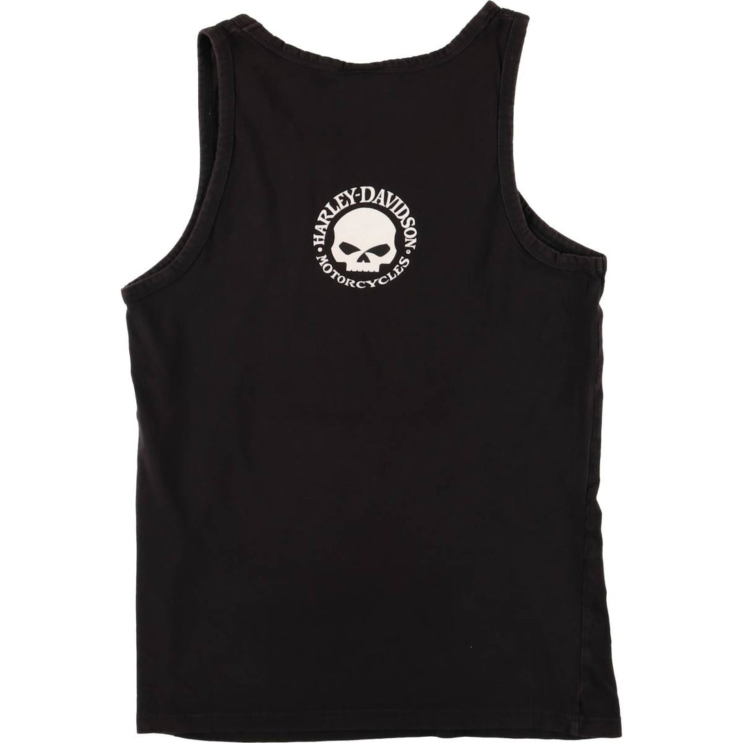 Harley-Davidson Skull Pattern Tank Top, Women's, Size Medium cotton black type Vintage Second Hand