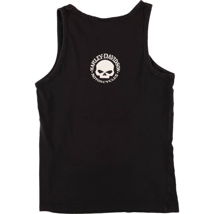 Harley-Davidson Skull Pattern Tank Top, Women's, Size Medium cotton black type Vintage Second Hand