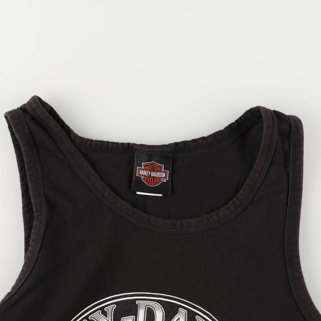 Harley-Davidson Skull Pattern Tank Top, Women's, Size Medium cotton black type Vintage Second Hand