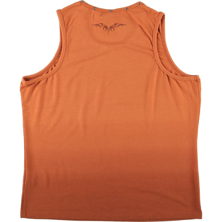 Harley-Davidson Studded Tank Top, Women's, Size XL polyester orange type Vintage Second Hand