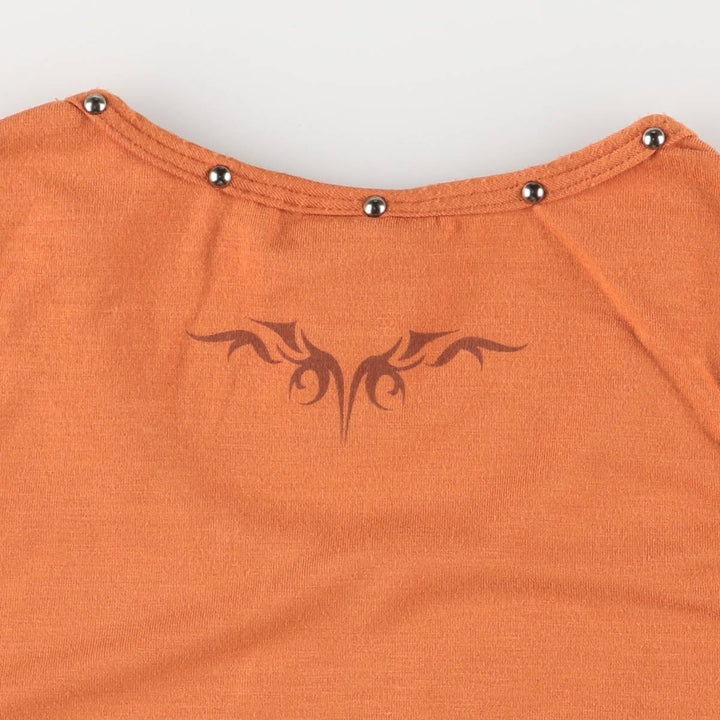 Harley-Davidson Studded Tank Top, Women's, Size XL polyester orange type Vintage Second Hand