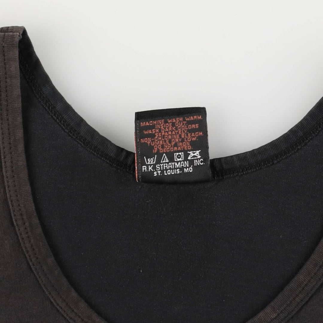 2000'S Harley-Davidson Skull Pattern Tank Top, Made in USA, Men's Size Medium cotton black type Vintage Second Hand