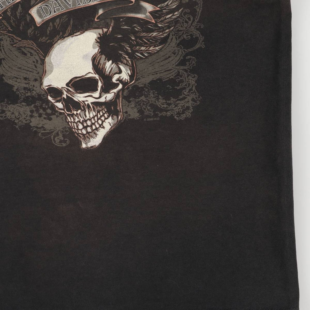 2000'S Harley-Davidson Skull Pattern Tank Top, Made in USA, Men's Size Medium cotton black type Vintage Second Hand