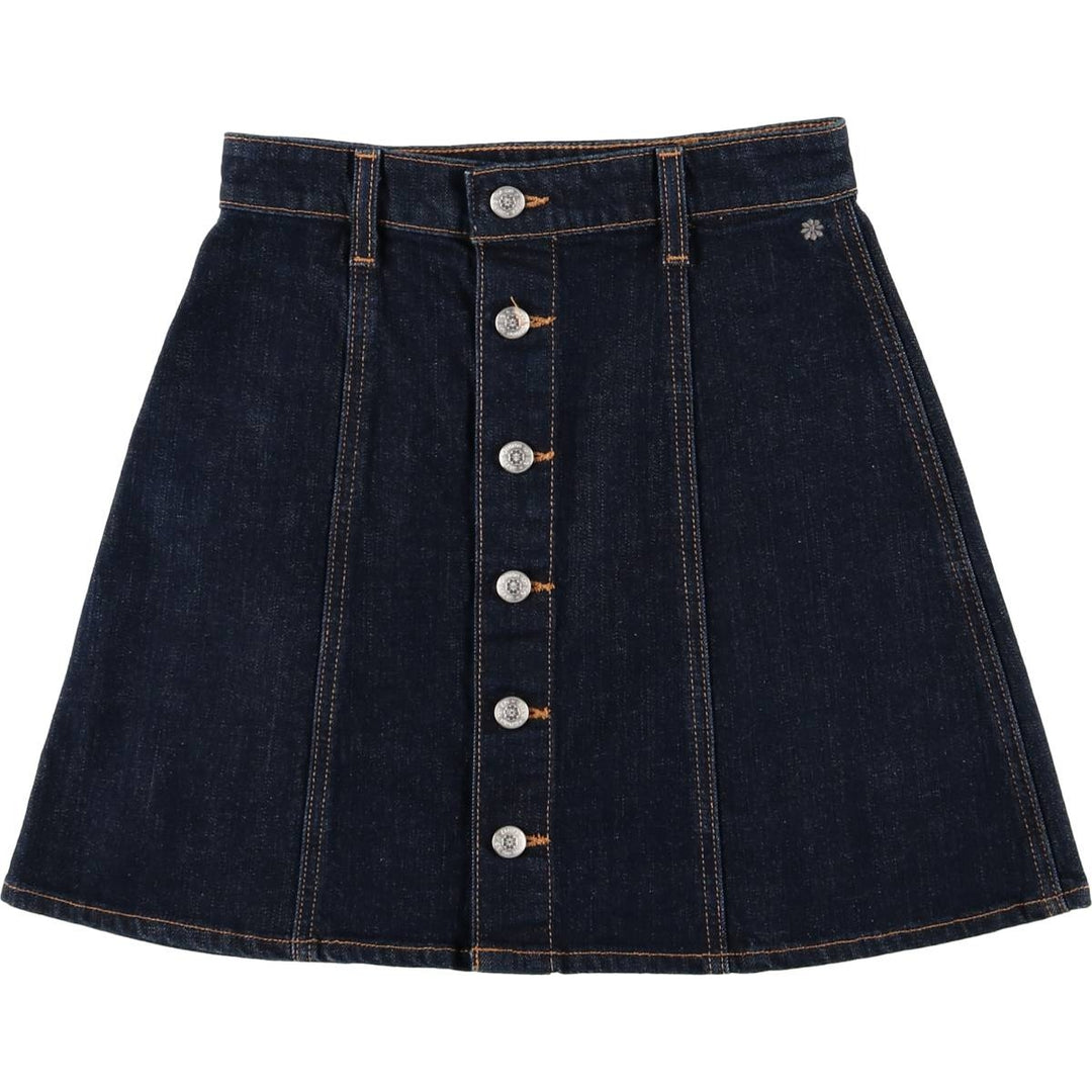 Dark navy Alexa Chung for AG denim open-front trapezoid miniskirt, made in the USA, size M. cotton blue type Vintage Second Hand