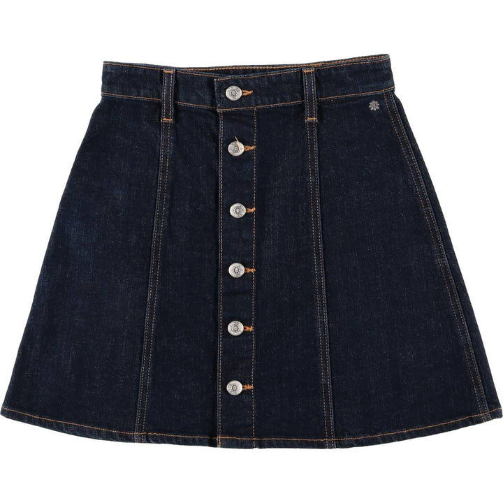 Dark navy Alexa Chung for AG denim open-front trapezoid miniskirt, made in the USA, size M. cotton blue type Vintage Second Hand