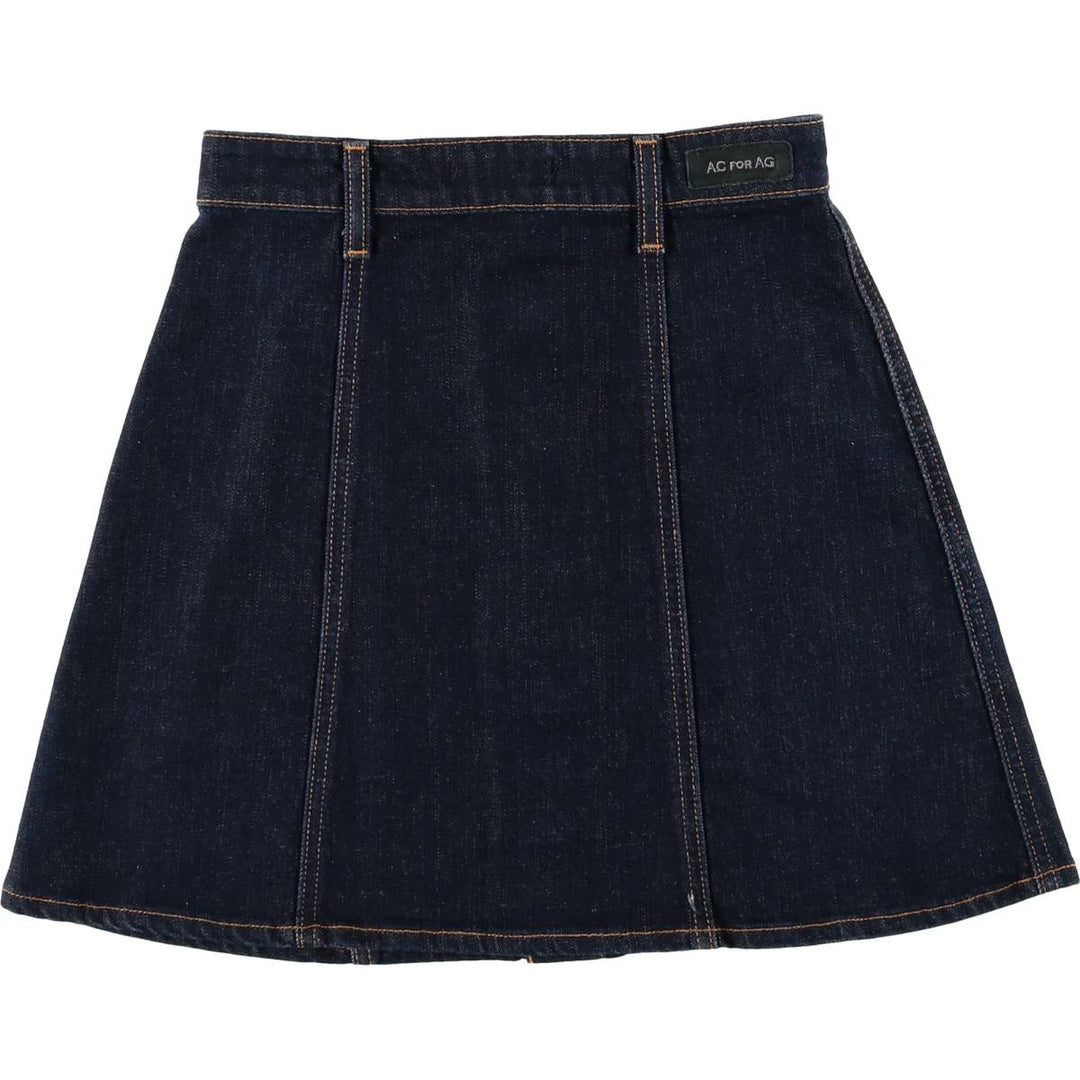 Dark navy Alexa Chung for AG denim open-front trapezoid miniskirt, made in the USA, size M. cotton blue type Vintage Second Hand
