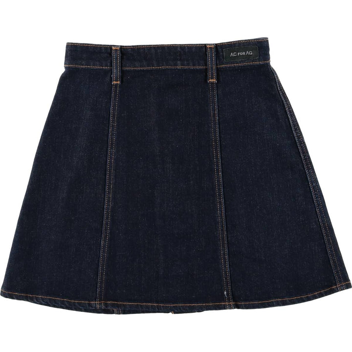 Dark navy Alexa Chung for AG denim open-front trapezoid miniskirt, made in the USA, size M. cotton blue type Vintage Second Hand