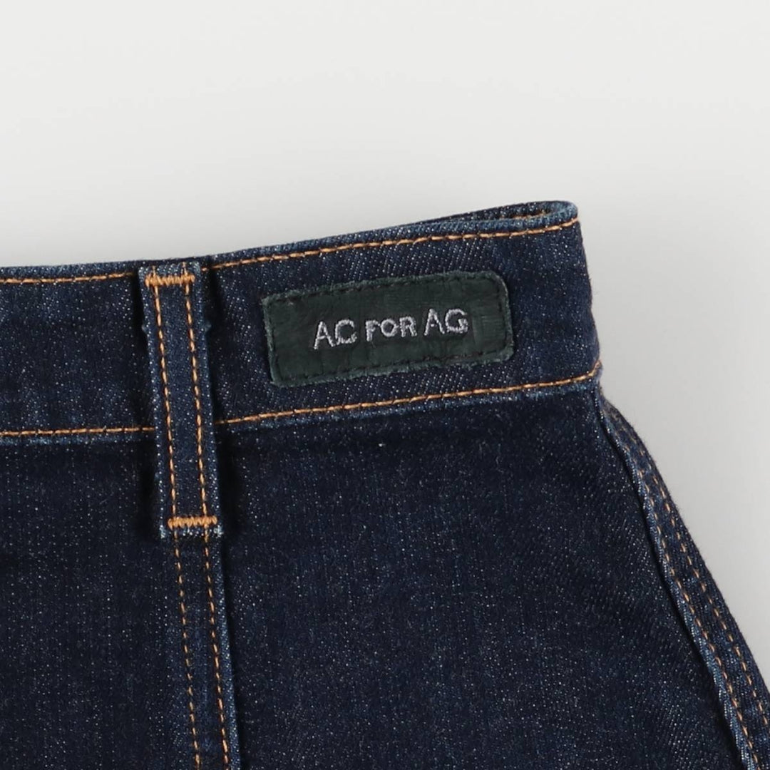 Dark navy Alexa Chung for AG denim open-front trapezoid miniskirt, made in the USA, size M. cotton blue type Vintage Second Hand