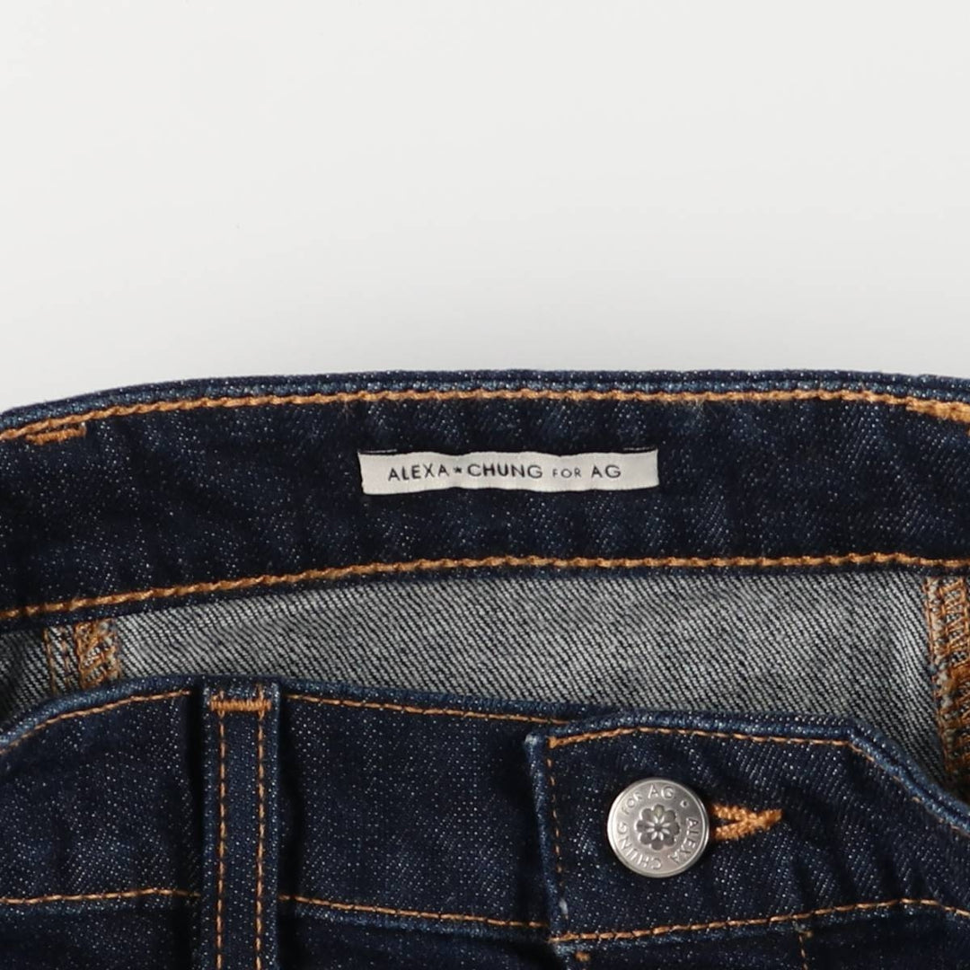 Dark navy Alexa Chung for AG denim open-front trapezoid miniskirt, made in the USA, size M. cotton blue type Vintage Second Hand