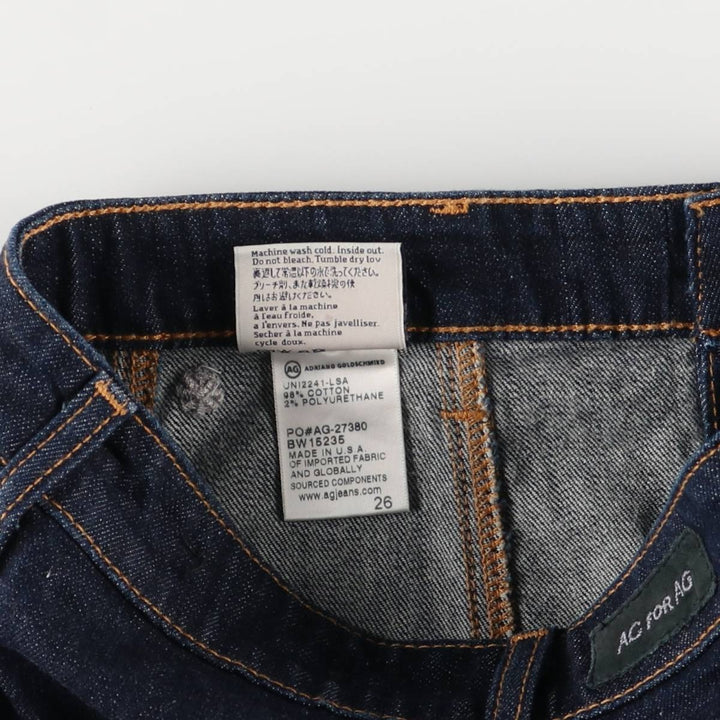 Dark navy Alexa Chung for AG denim open-front trapezoid miniskirt, made in the USA, size M. cotton blue type Vintage Second Hand