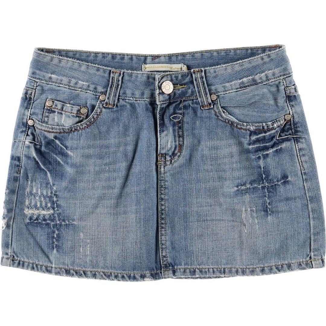 REMIN IS CENCEBOY Denim Trapezoid Mini Skirt, Women's Size XL unclear blue type Vintage Second Hand