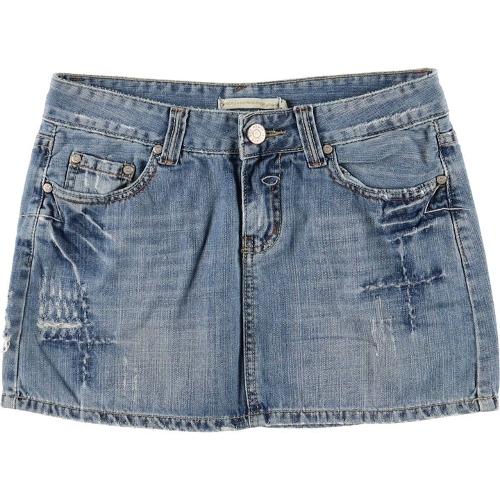 REMIN IS CENCEBOY Denim Trapezoid Mini Skirt, Women's Size XL unclear blue type Vintage Second Hand