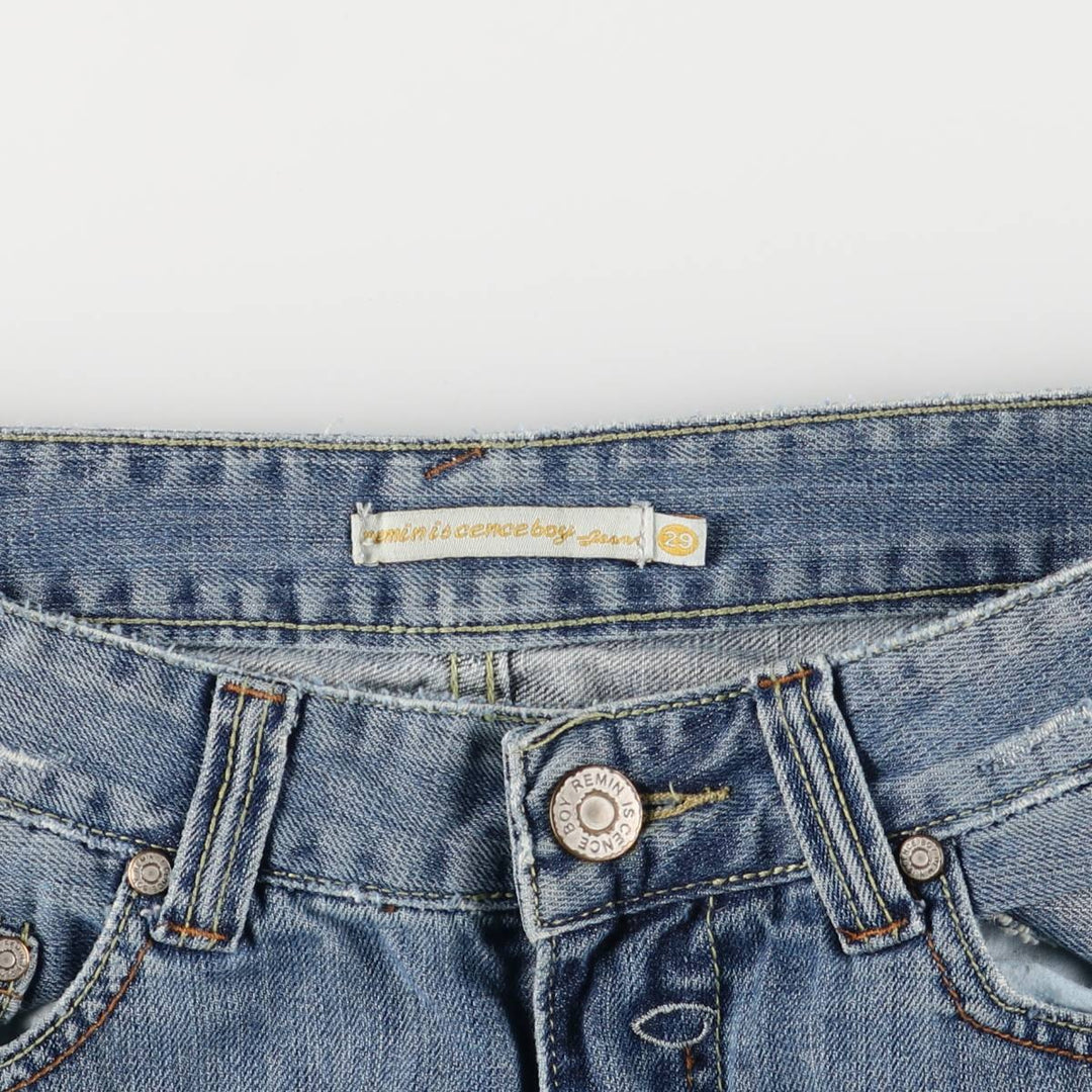 REMIN IS CENCEBOY Denim Trapezoid Mini Skirt, Women's Size XL unclear blue type Vintage Second Hand