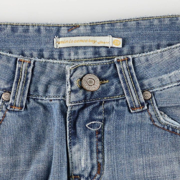 REMIN IS CENCEBOY Denim Trapezoid Mini Skirt, Women's Size XL unclear blue type Vintage Second Hand
